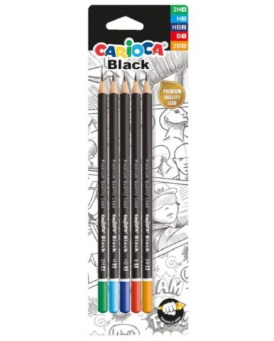 Set de creioane Carioca - Черни, 5 buc. - 1