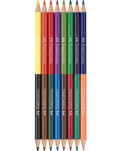 Set de creioane colorate Faber-Castell Bicolor - 8 buc, 16 culori - 2
