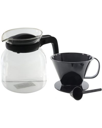 Set cană de cafea și ceașcă HIT - 1.2 l +filtru, negru - 1