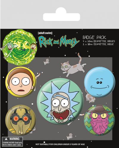 Set insigne Pyramid - Rick and Morty (Heads) - 1