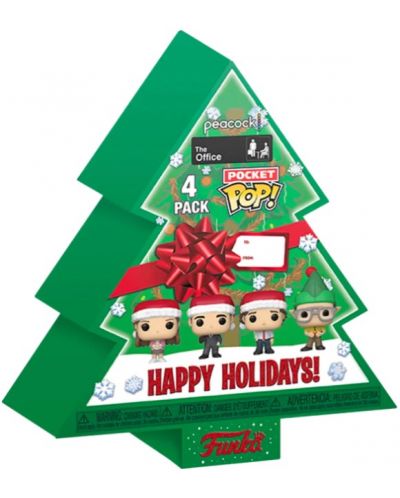 Set figurine Funko Pocket POP! Television: The Office - Happy Holidays Tree Box - 1