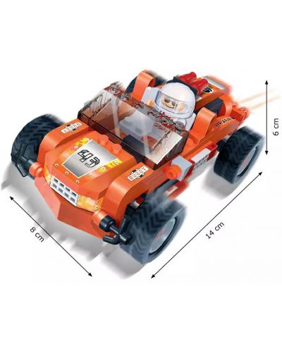 Constructor BanBao - mașină de curse, portocaliu, 108 bucăți - 3