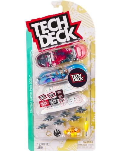 Set de skateboard-uri pentru degete Tech Deck - Giraul Gustavo, Paris 2024, 4 buc - 1