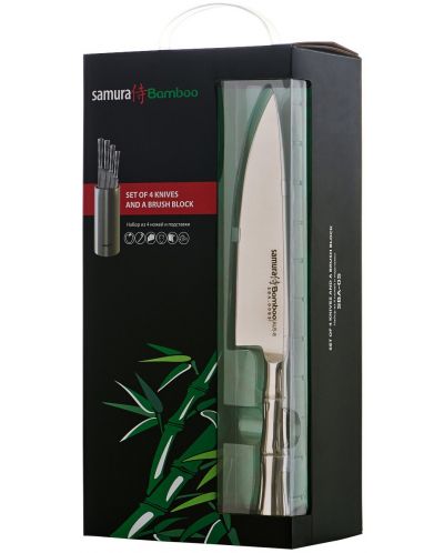 Set de 4 cuțite cu suport Samura - Bamboo - 10
