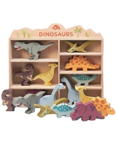 Set de figurine din lemn Tender Leaf Toys - dinozauri în stand - 3