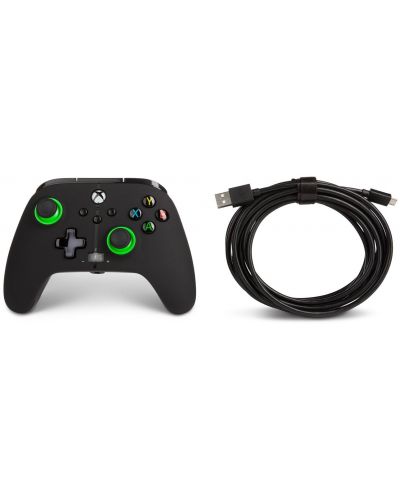 Controller cu fir PowerA - Enhanced, pentru Xbox One/Series X/S, Green Hint - 4