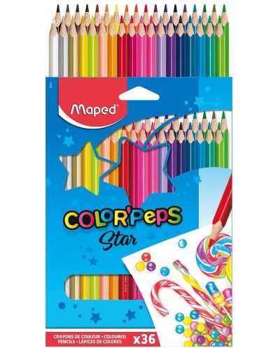 Set creioane colorate Maped Color Peps - Star, 36 culori - 1