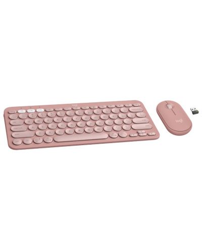 Set tastatură și mouse Logitech - Pebble 2, fără fir, Tonal Rose - 2