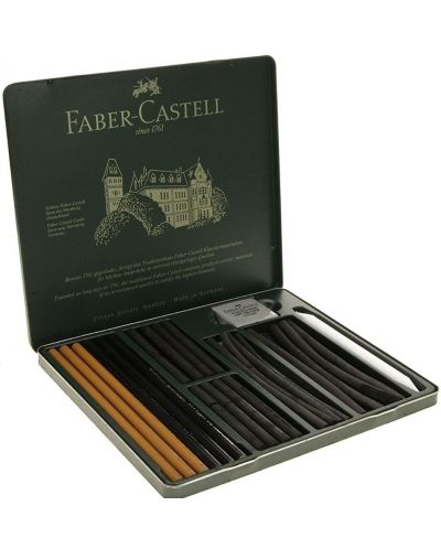 Set de cărbuni Faber-Castell Pitt Charcoal - 24 bucati, cutie metalica - 2