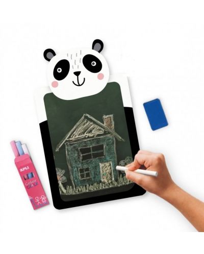 Set tablă de desen și cretă colorată Apli Kids - Panda - 3