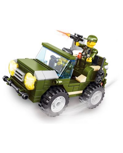 Constructor 3 în 1 Alleblox Military Force - Tanc militar, 180 piese - 2