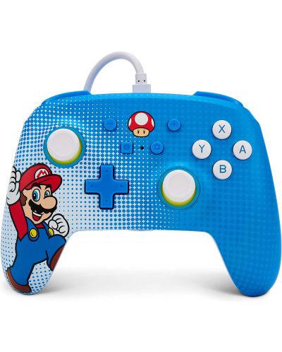 PowerA Controller - îmbunătățit, cu fir, pentru Nintendo Switch, Mario Pop Art - 1