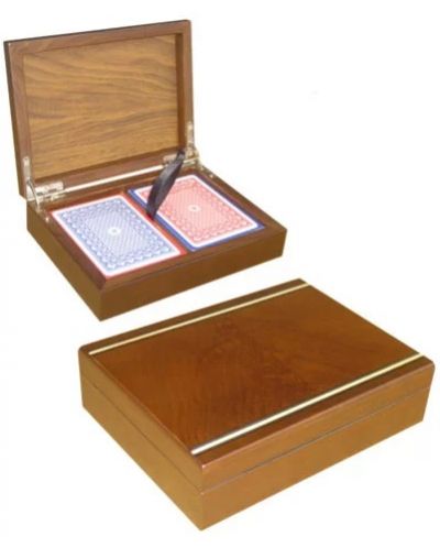 Cutie de lemn cu carti de poker - 1