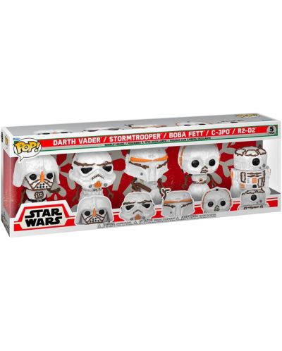 Set figurine Funko POP! Movies: Star Wars - Holiday Darth Vader, Stormtrooper, Boba Fett, C-3PO R2-D2 (Special Edition) - 2