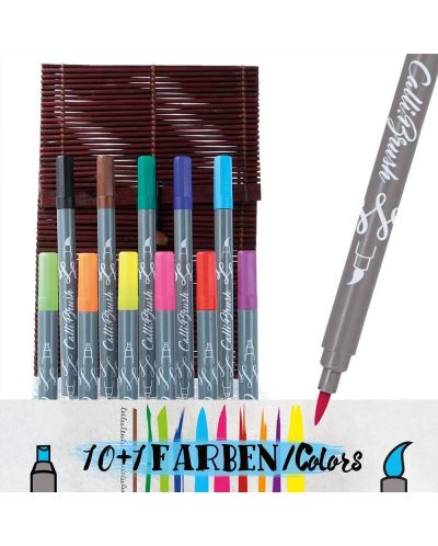 Set de markere  Online - 11 culori, într-o cutie de bambus - 5