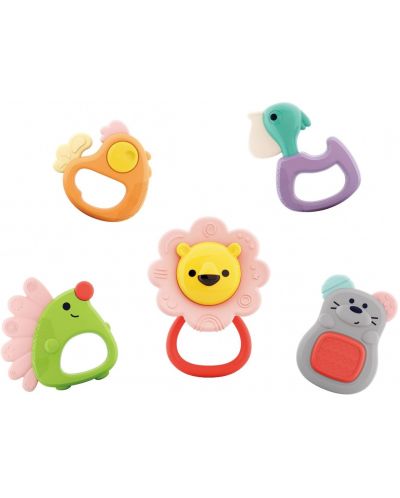 Set de zornaitoare pentru bebelusi Hola Toys - Animale de padure, 5 buc - 1