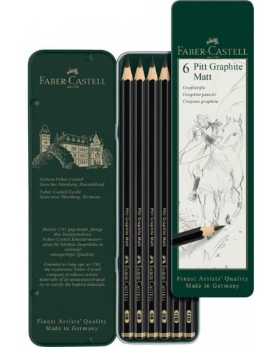 Set creioane grafit Faber-Castell Pitt - Mat, 6 buc - 3