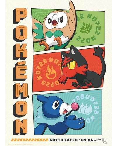 Set mini postere GB Eye Games: Pokemon - Starters - 2