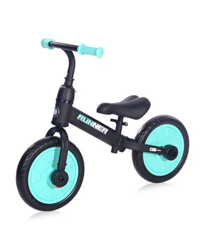 Bicicleta de echilibru Lorelli - Runner 2 in 1, Black & Turquoise - 1
