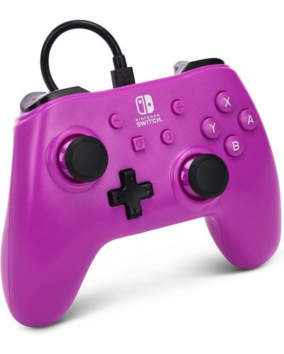 Controller PowerA - Enhanced, cu fir, pentru Nintendo Switch, Grape Purple - 2
