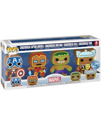 Set figurine Funko POP! Marvel: Avengers - Gingerbread Avengers (Special Edition) - 6