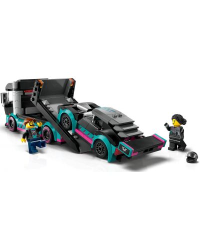 Constructor LEGO City - Mașină de curse și camion de transport auto (60406) - 3