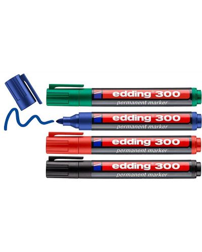 Set de markere permanente Edding 300 - 4 culori - 1