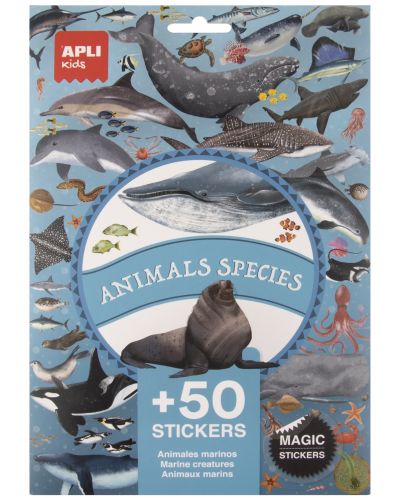 Set de autocolante Apli Kids - Animale din ocean, 50 bucăți - 1