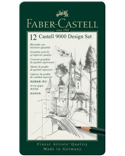Set de creioane Faber-Castell 9000 - 12 culori - 1