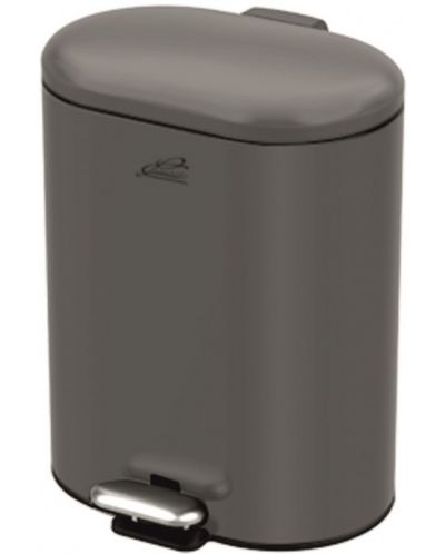 Set coș de toaletă și periuță Inter Ceramic - 8355G, 6 L, gri mat - 2