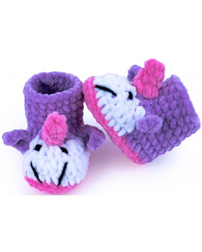 Set Softy - Jucarie unicorn si pantofi, mov, 0-6 luni - 3