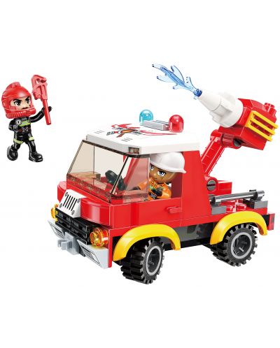 Set constructie Qman Mine City - Camion de pompieri - 2