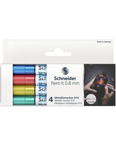 Set de markere metalice Schneider Paint-It 010, 0,8 mm, 4 culori de bază - 2