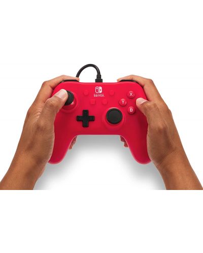 Controller PowerA - Enhanced, cu fir, pentru Nintendo Switch, Raspberry Red - 7