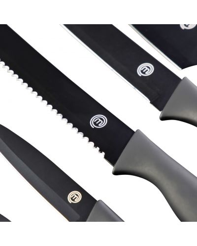 Set de cuțite MasterChef - 5 buc, oțel, PP, negru - 2