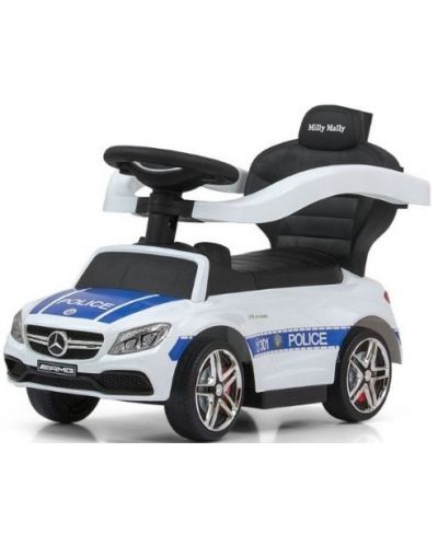 Masinuta fara pedale cu maner parental Milly Mally - Mercedes AMG, Politia - 1