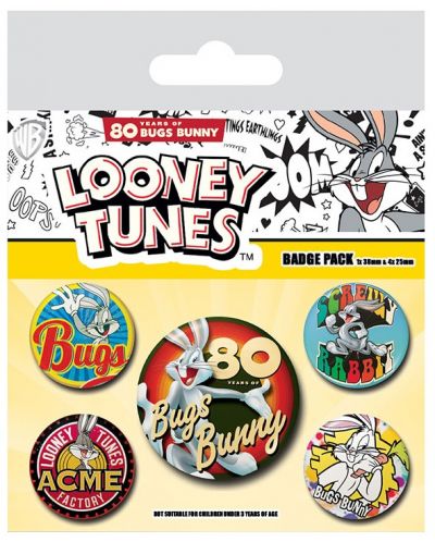 Set insigne Pyramid Looney Tunes - Bugs Bunny, 80th Anniversary - 1