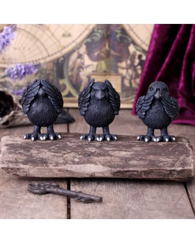 Set de statuete Nemesis Now Adult: Humor - Three Wise Ravens, 8 cm - 5