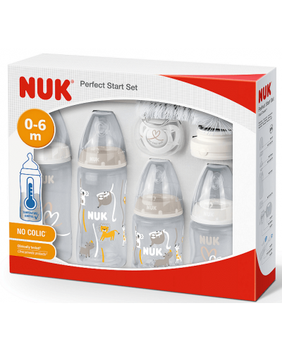 Set biberoane Nuk FC - Temperature Control, Perfect start, 10 piese, neutru - 2