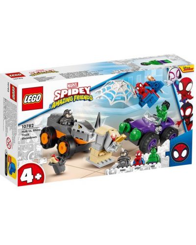 Set de constructie Lego Marvel - Spidey Amazing Friends, Hulk impotriva Rinocerului(10782) - 1