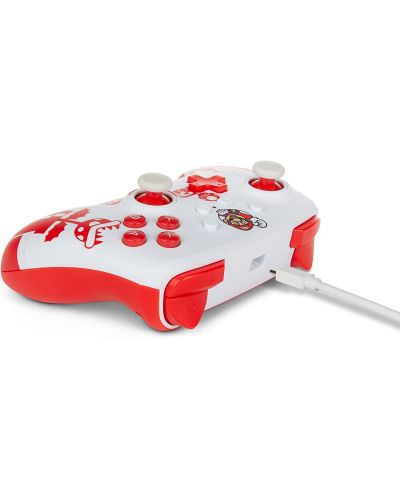 Controller PowerA - Enhanced, cu fir, pentru Nintendo Switch, Mario Red/White - 5