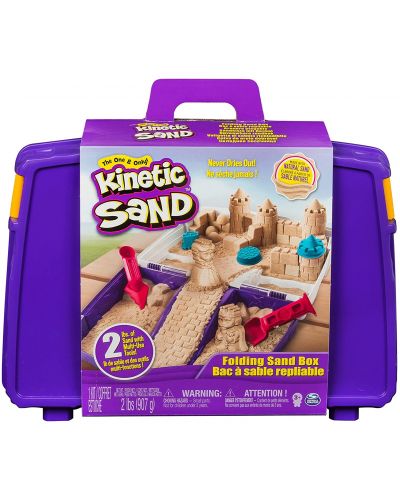 Spin Master Kinetic Sand Set - Cutie de nisip pliabilă cu accesorii - 1