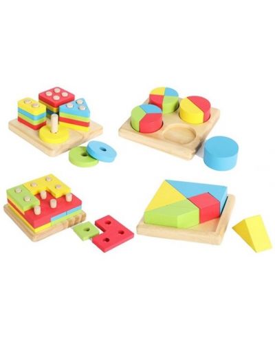 Set de jocuri din lemn Acool Toy - 4 tipuri - 1