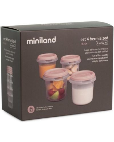 Set de recipienti Miniland - Terra Blush, 250 ml, 4 buc - 4