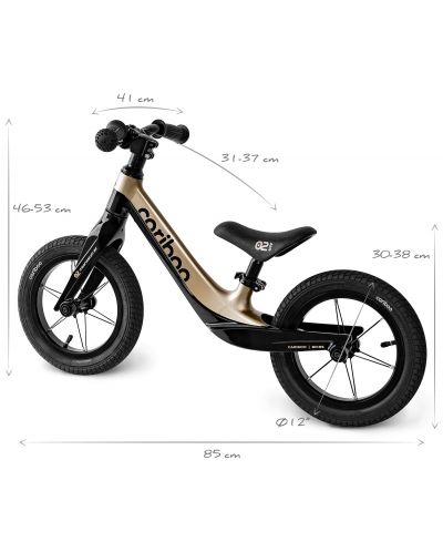 Bicicletă de echilibru Cariboo - Magnesium Air, negru/auriu - 6