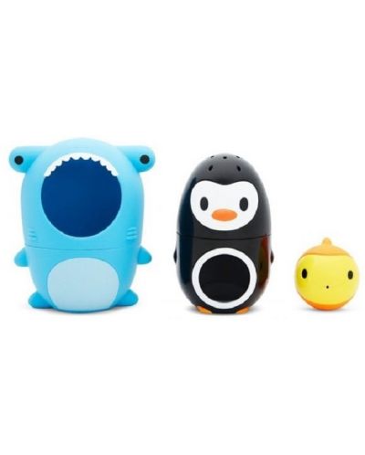 Set de jucării de baie Munchkin - Rechin, pinguin, pește - 1