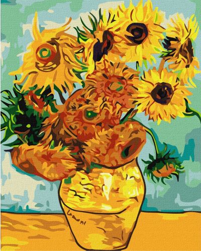 Set de pictură pe numere Ideyka - Floarea-soarelui, Van Gogh, 40 x 50 cm - 1
