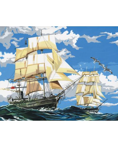 Trusa de pictura pe panza Royal - Barci cu panze, 38 х 28 cm - 1