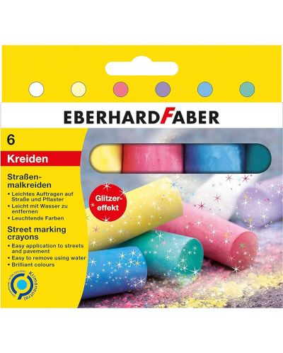 Set de cretă Eberhard Faber - 6 culori, lucioasă - 1