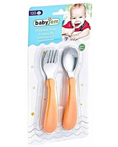 Set furculiță și lingură BabyJem - Orange - 2